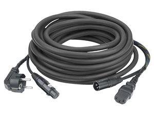 DAP Power/Signaal kabel Schuko male - IEC female & XLR female - XLR male, 10 meter (zwart)