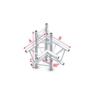 Showtec FT30 Driehoek truss 014 4-weg hoek 90g rechts