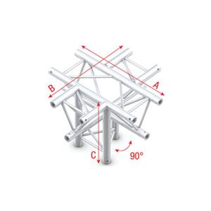 Showtec GT30 Driehoek truss 024 5-weg kruis met down 90g apex down