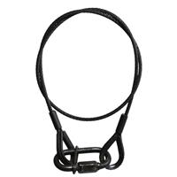 Adam Hall S37062B 3 mm Safety Cable with Carabiner, 60 cm (Black)