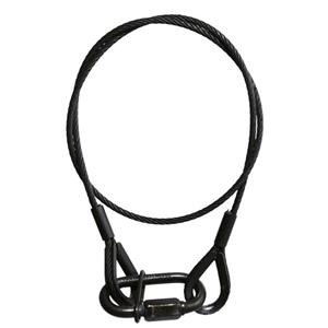 Safety 3mm 60cm met schroefkarabijnhaak zwart