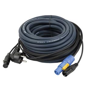 DAP Power/Signaal kabel Schuko - Powercon & XLR female - XLR male, 10 meter