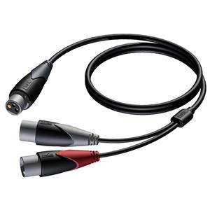 CLA735/1.5 verloopkabel 1x XLR female naar 2x XLR male 150cm