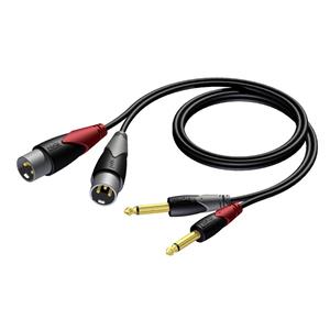 Procab CLA708/3 verloopkabel 2x XLR male naar 2x Jack 3m