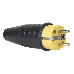 Showtec Rubber schuko stekker 230V/240V geel