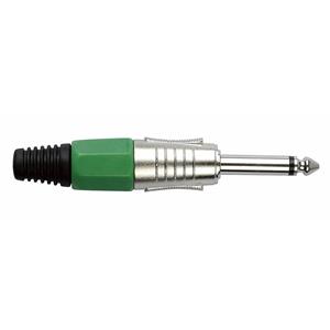 6,3mm Jackplug mono zilver met groen eindkapje