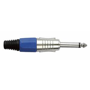 DAP 6,3mm Jackplug mono zilver met blauw eindkapje