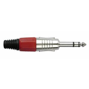 DAP 6,3mm Jackplug stereo zilver met rood eindkapje