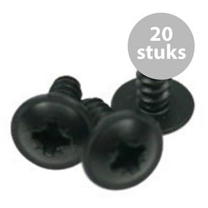 Adam Hall Zwarte 15mm schroeven (20 stuks)