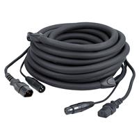 DAP IEC verlengkabel + DMX kabel, 3 meter (zwart)