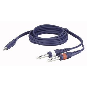 3.5mm Stereo Jack naar 2x 6.3 Mono Jack aansluitkabel 1,5m