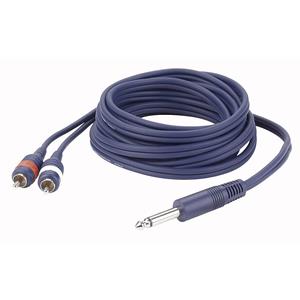 DAP FL33 verloopkabel 1x Jack naar 2x RCA 3m