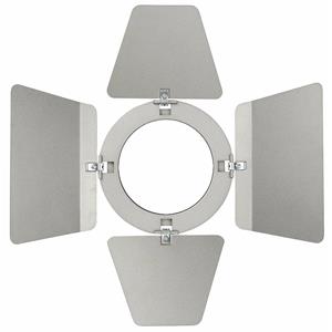 Compact Studio Beam barndoor, zilver