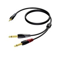 CLA713/3 verloopkabel 1x Mini-jack naar 2x Jack 3m