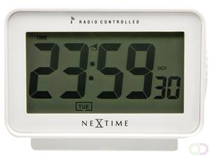 Huisenthuis.nl NE-5202WI Wekker 12.3 X 8.8 Cm, Plastic, Mat Wit,Easy Alarm' Radio Controlled