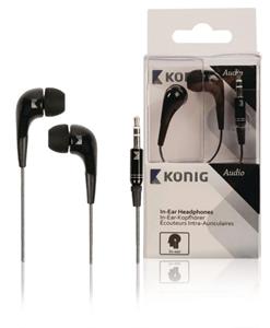 König Hoofdtelefoon In-Ear 3.5 mm Zwart