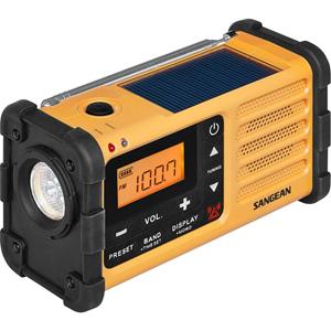 sangean Outdoorradio UKW, MW Akku-Ladefunktion, Taschenlampe, wiederaufladbar Schwarz, Gelb