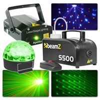 MAX Beamz licht en laser disco set (met Jelly Ball, laser en rookmachine)