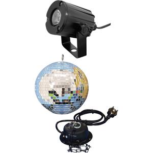 LED Discokugel-Set mit LED-Beleuchtung, mit Motor 20cm