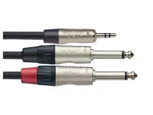 Stagg NYC2/MPS2PR Adapterkabel, 3,5 mm Klinke, Stereo - 2x 6,35 mm Klinke, Mono