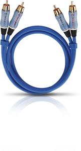 Cinch Audio Anschlusskabel [2x Cinch-Stecker - 2x Cinch-Stecker] 1.00m Blau vergoldete Stec