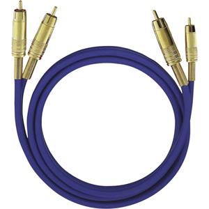 Cinch Audio Anschlusskabel [2x Cinch-Stecker - 2x Cinch-Stecker] 2.00m Blau vergoldete Stec