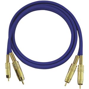 oehlbach Cinch Audio Anschlusskabel [2x Cinch-Stecker - 2x Cinch-Stecker] 0.50m Blau vergoldete Stec