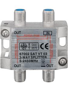 SAT-Verteiler 3-fach<br>5-2450 MHz - geeignet für digital(100dB) - Go