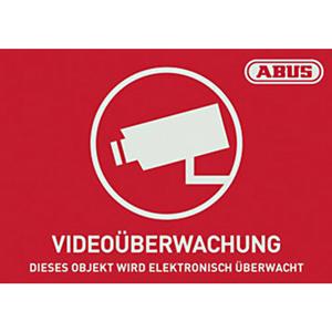 ABUS AU1421 Waarschuwingssticker Camerabewaking Taal: Duits (b x h) 74 mm x 52.5 mm