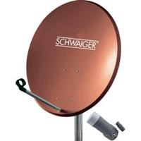 SCHWAIGER SAT-SYSTEEM VOOR 1 SATELLIET - SAT-SCHOTEL 60 CM, BAKSTEENROOD, LNB - 1 AANSLUITING