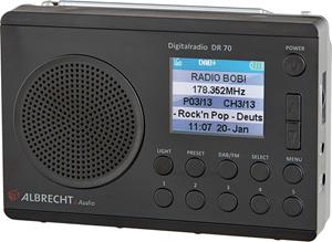 Albrecht DR 70 Kofferradio DAB+, UKW Taschenlampe Schwarz