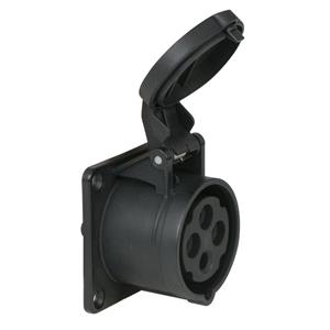 PCE CEE 16A 4-polige inbouw socket female zwart