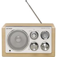 Designradio Holzdesign Radio Tuner AUX tragbar Batteriebetrieb Denver TR-61 Lightwood