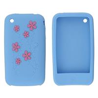 Silicone Case Apple iPhone 3G(S) Flower Light Blue - 