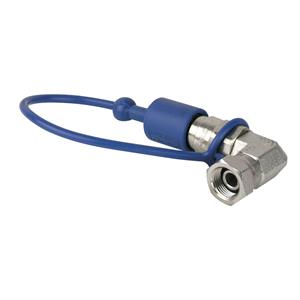 CO2 3/8" naar Q-Lock adapter (male) (90° uitvoering)