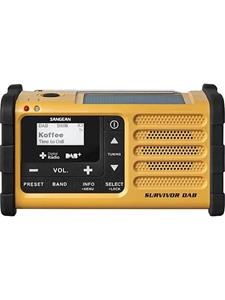 Sangean Survivor DAB Outdoorradio DAB+, UKW USB  Akku-Ladefunktion, Taschenlampe, wiederaufladbar Gelb