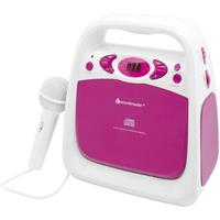 CD/USB-Player mit Sing-a-long Funktion und UKW Radio, pink