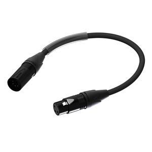 PLP155 DMX verloopkabel 3p XLR female naar 5P XLR male