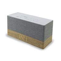 soundmaster Radiowecker UKW AUX, Bluetooth Akku-Ladefunktion Holz, Grau