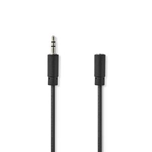 Nedis Stereo-Audiokabel 3,5 mm Male - 3,5 mm Female 1,0 m Zwart