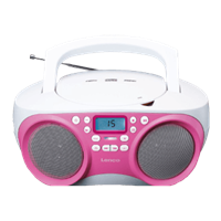 lenco SCD301 Draagbare Radio CD-Speler met USB-Aansluiting Roze/Wit