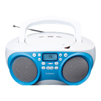 lenco SCD301 Draagbare Radio CD-Speler met USB-Aansluiting Blauw/Wit