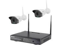 Inkovideo INKO-22M IP-Bewakingscameraset WiFi 4-kanaals Met 2 cameras 1920 x 1080 Pixel