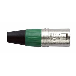 DAP XLR 3-polige zilveren male plug met groene kleurring