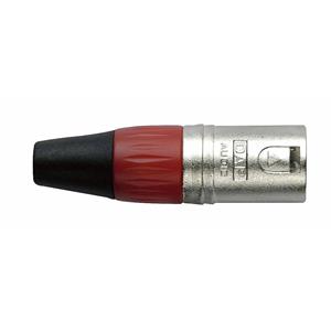 DAP XLR 3-polige zilveren male plug met rode kleurring