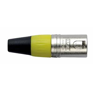 DAP XLR 3-polige zilveren male plug met gele kleurring