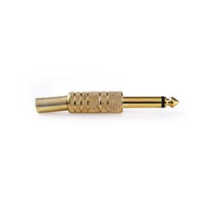 6,3mm jack plug mono goud met trekontlasting