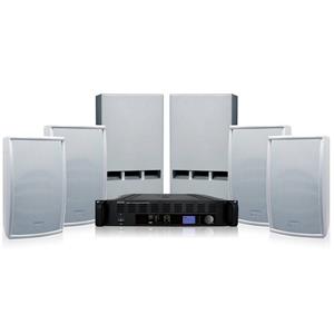 Apart PUBSET-W geluidsset met versterker, 4 luidsprekers & 2 subwoofers wit