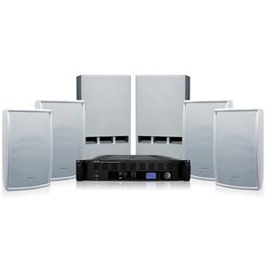 Apart PUBSET-W geluidsset met versterker, 4 luidsprekers & 2 subwoofers wit