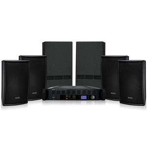 Apart PUBSET-BL geluidsset met versterker, 4 luidsprekers & 2 subwoofers zwart